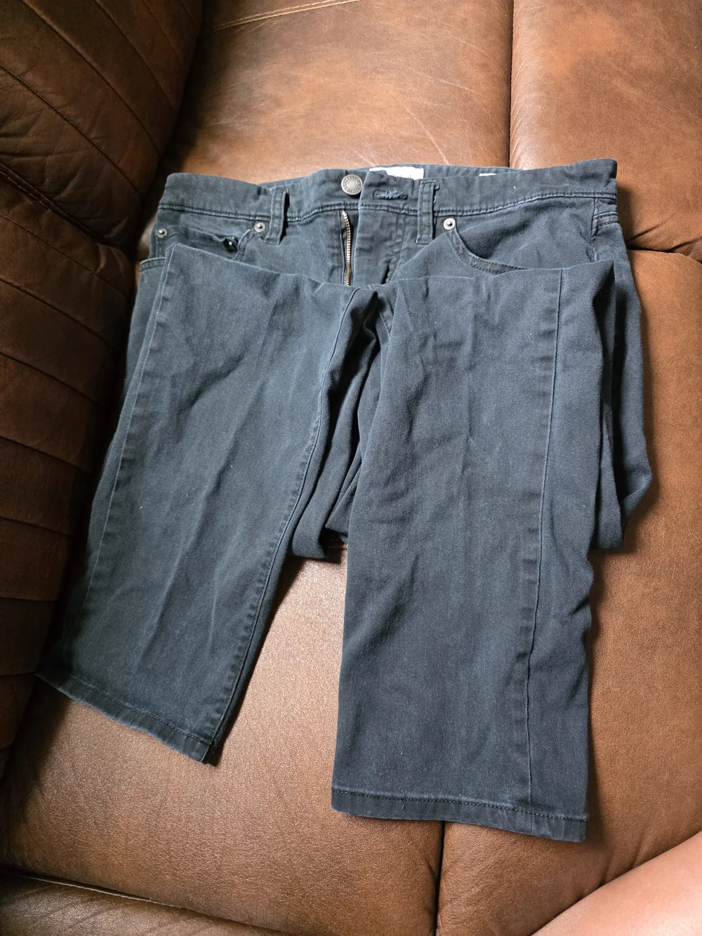 Slim Fit Men's Jeans in Charcoal Gray - Unbranded
